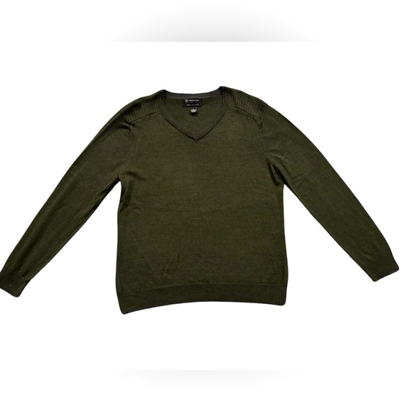 Men’s Merino Wool Blend V Neck Sweater - Picture 1 of 4